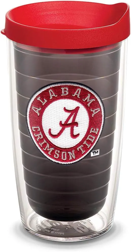 Tervis Made in USA Double Walled University of Alabama Crimson Tide Insulated Tumbler Cup Keeps Drinks Cold & Hot, 16oz, Quartz Emblem