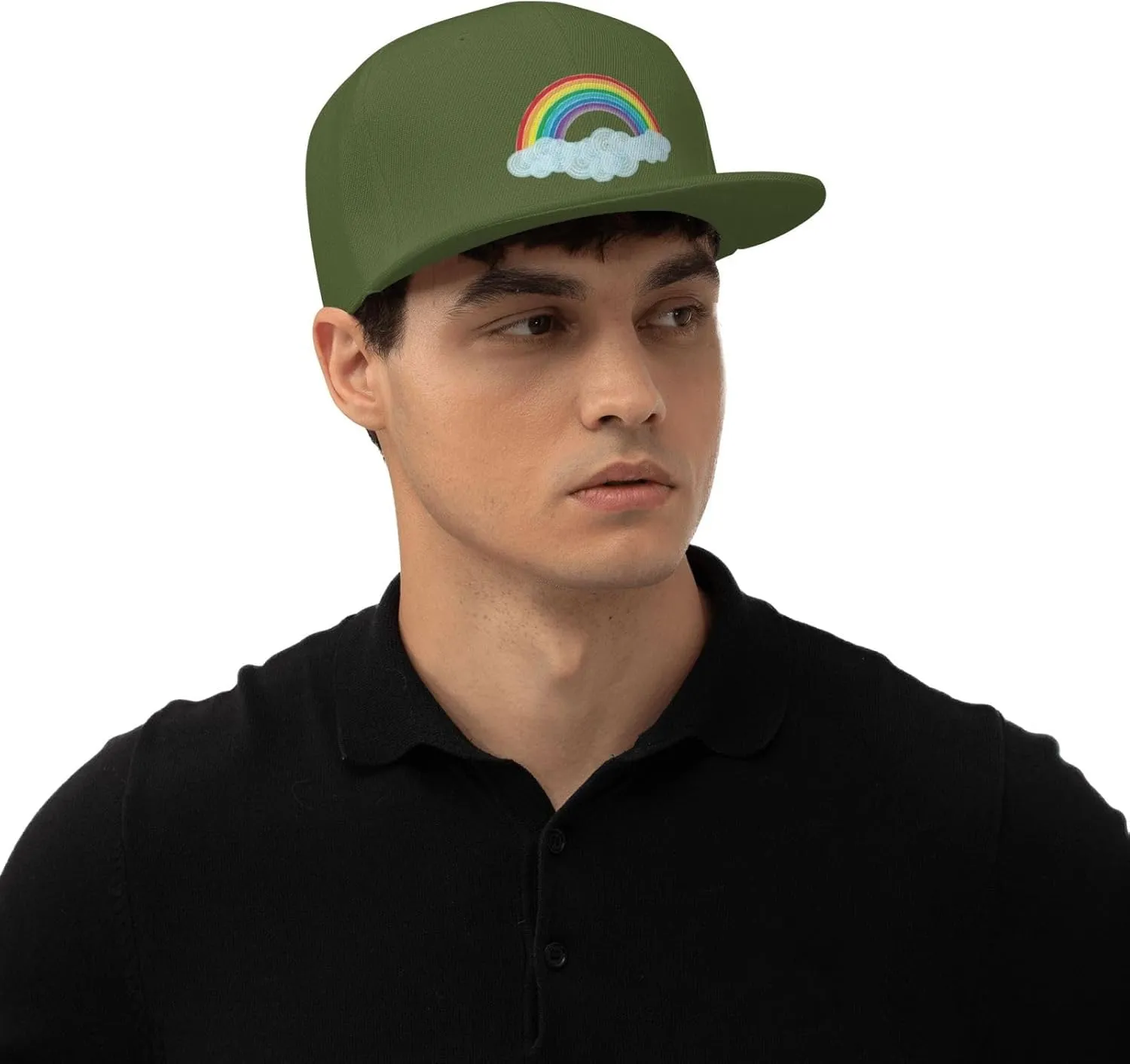 Watercolor Rainbow Trucker Hat for Men Snapback Hats Baseball Cap Flat Brim Hats