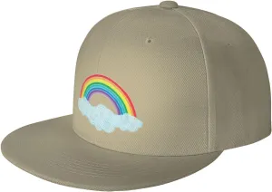 Watercolor Rainbow Trucker Hat for Men Snapback Hats Baseball Cap Flat Brim Hats