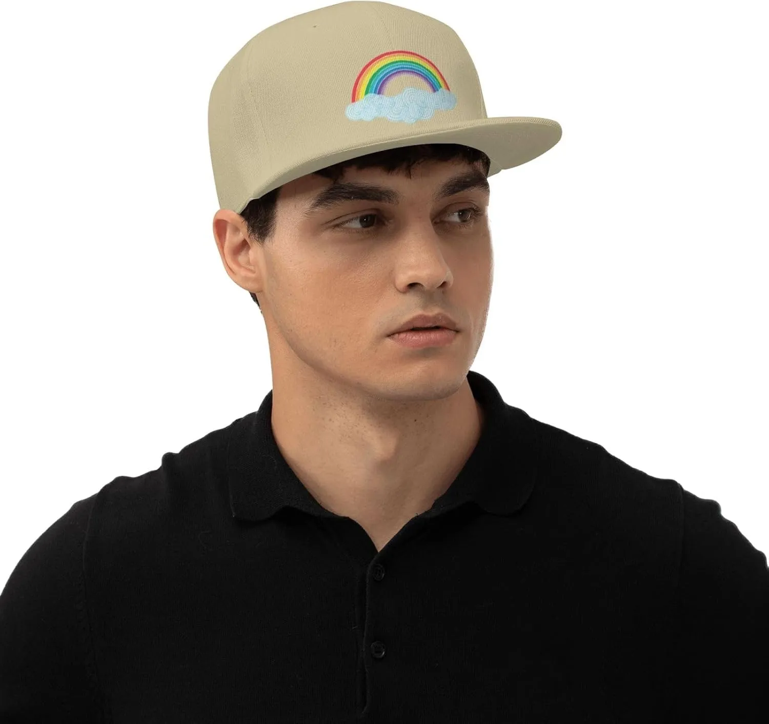 Watercolor Rainbow Trucker Hat for Men Snapback Hats Baseball Cap Flat Brim Hats