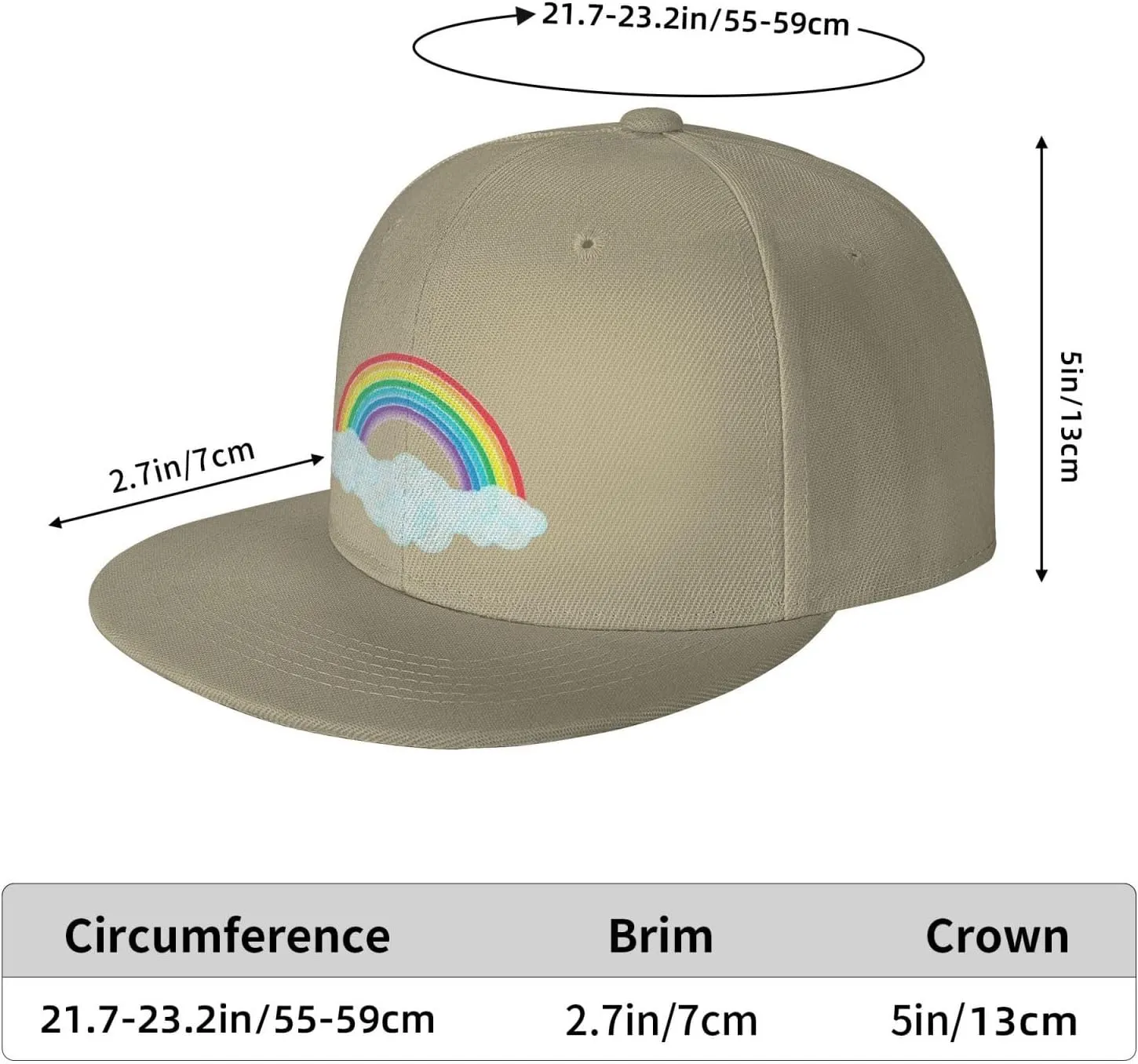 Watercolor Rainbow Trucker Hat for Men Snapback Hats Baseball Cap Flat Brim Hats