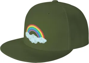 Watercolor Rainbow Trucker Hat for Men Snapback Hats Baseball Cap Flat Brim Hats