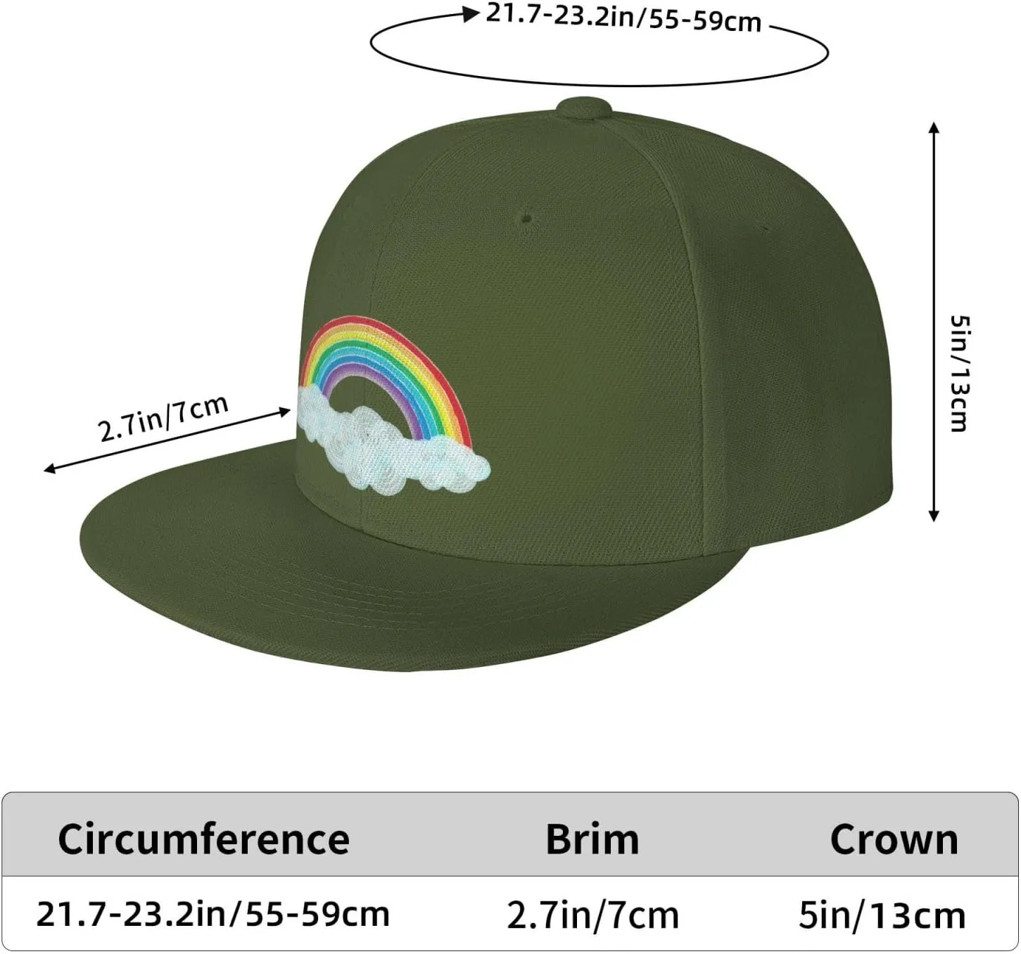 Watercolor Rainbow Trucker Hat for Men Snapback Hats Baseball Cap Flat Brim Hats
