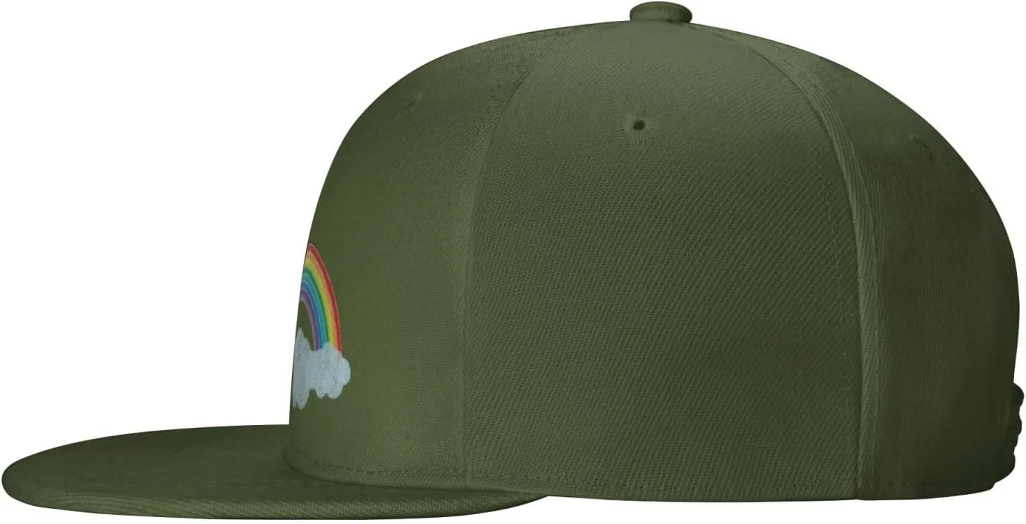 Watercolor Rainbow Trucker Hat for Men Snapback Hats Baseball Cap Flat Brim Hats