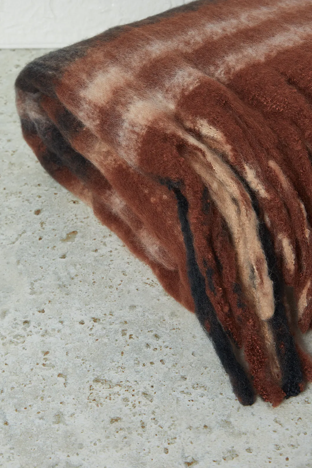 Women Brown Knitted Blanket Scarf