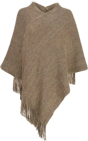 Womens Poncho Sweater V Neck Knitted Pullover Shawls Wraps Capes with Fringes Gifts for Women Mom