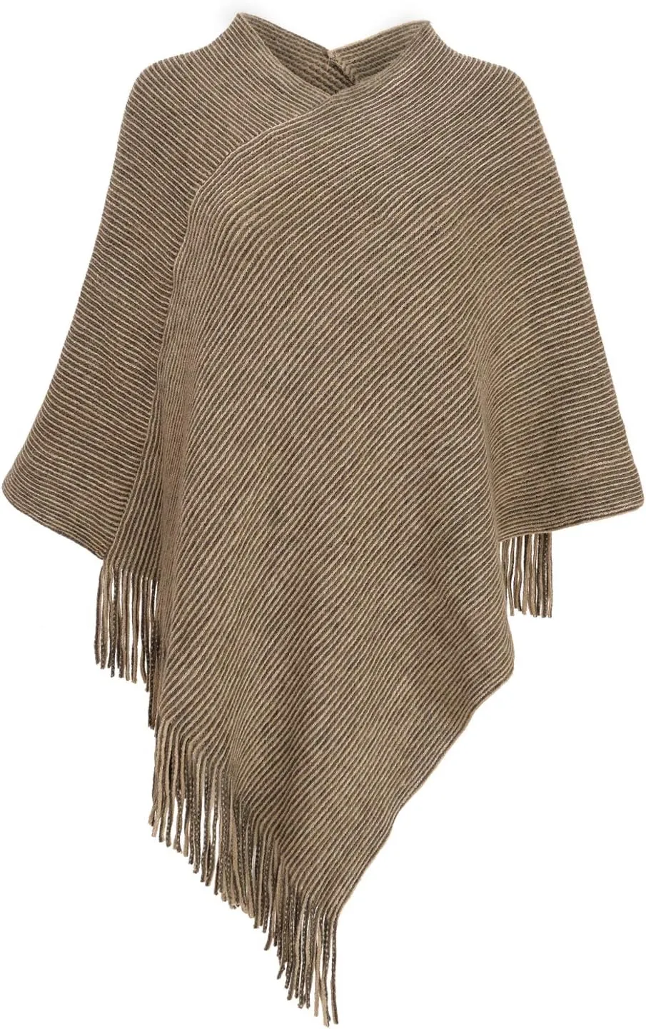 Womens Poncho Sweater V Neck Knitted Pullover Shawls Wraps Capes with Fringes Gifts for Women Mom