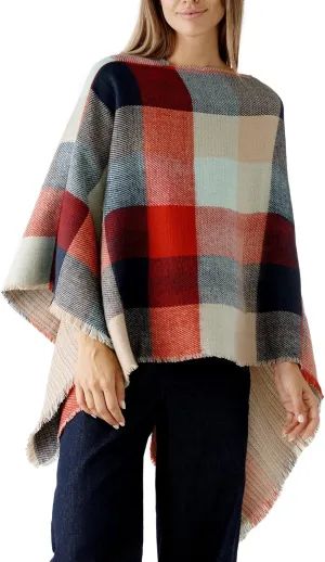 Women's Shawl Wrap Poncho Ruana Cape Cardigan Sweater Open Front for Fall Winter Spring