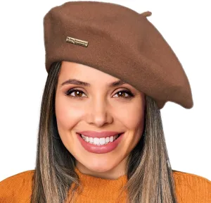 Wool French Berets for Women, Solid Color Beret Hats for Women Girls Lady, Casual and Chic Vintage Painters Hat